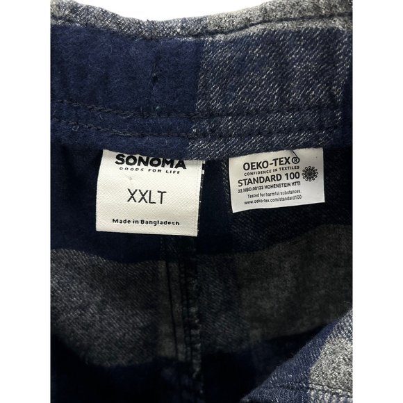 Sonoma Blue & Gray Checkered Pajama Pants XXLT Oeko-Tex Cotton Blend Loungewear - Picture 5 of 10